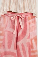 OneTeaspoon Moai Hand-Painted Palazzo Pants