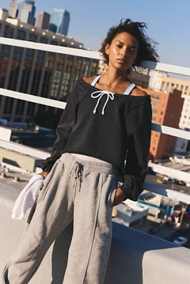 For The Win Off Shoulder Sweatshirt