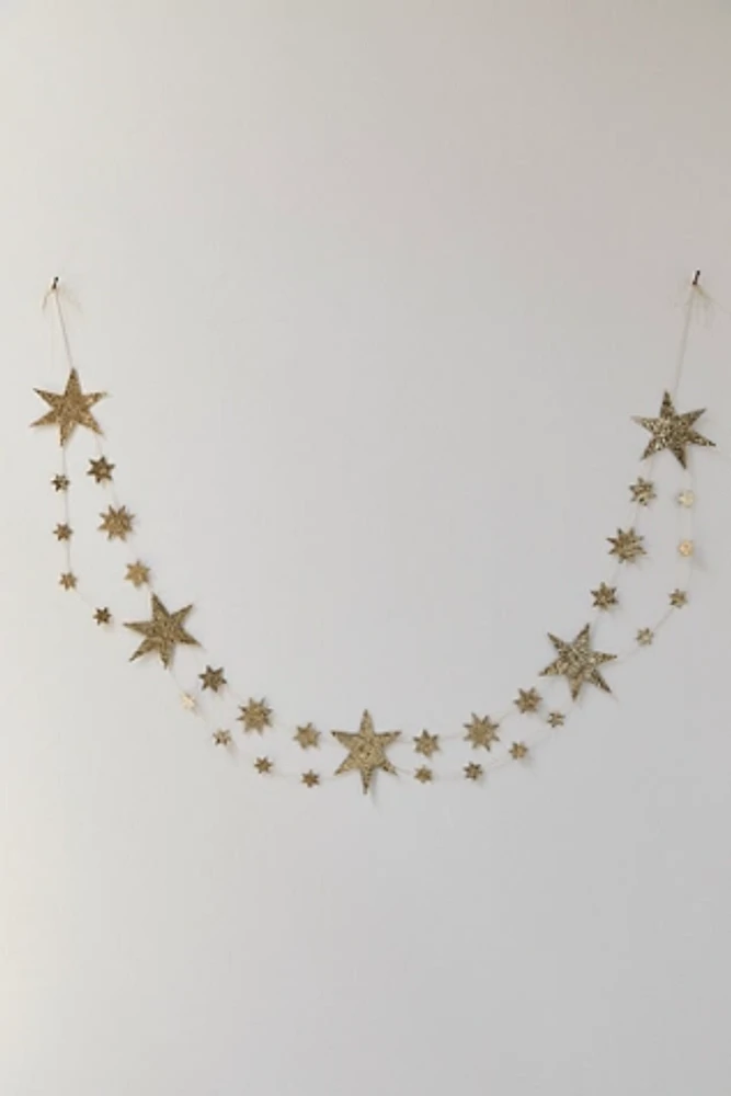 Eco Glitter Star Garland