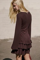 Good Feels Ruffle Long-Sleeve Mini