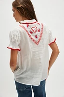 Kinga Csilla Minnie Embroidered Heart Blouse