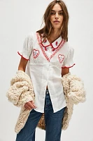 Kinga Csilla Minnie Embroidered Heart Blouse