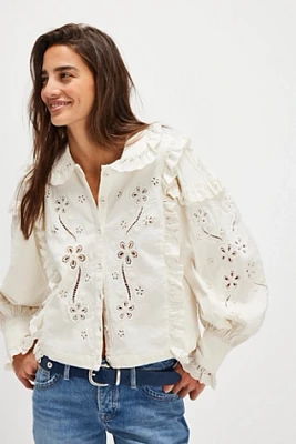 For Love & Lemons Adelie Embroidered Top