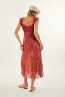 For Love & Lemons Holiday Lace Flutter Midi