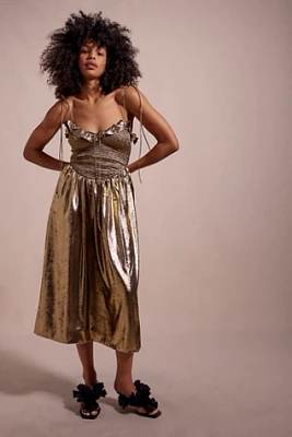 For Love & Lemons Bethany Metallic Midi