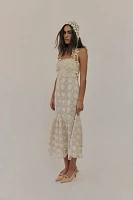 PatBo Natural Crochet Midi Dress