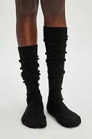 Ribbon Rear Lace Up Knee-High Socks