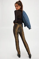 Norma Kamali High-Waist Printed Pencil Pants