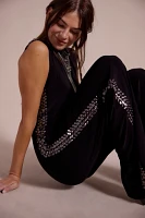 Norma Kamali Gunmetal Stud Sleeveless Jumpsuit