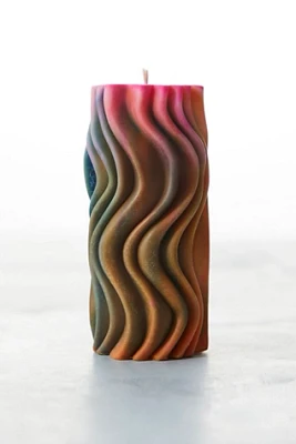 Rainbow Wavy Candle