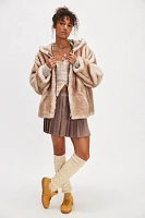 Hannah Hooded Fur Coat