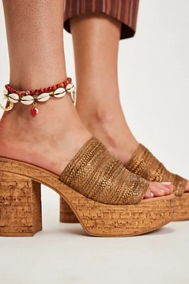 Applause Cork Platform Heels