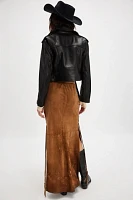 Nigel Preston Hand-Painted Suede Maxi Skirt