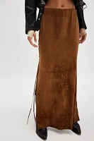 Nigel Preston Hand-Painted Suede Maxi Skirt