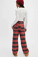 Preppy Plaid Pull-On Trousers