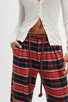 Preppy Plaid Pull-On Trousers