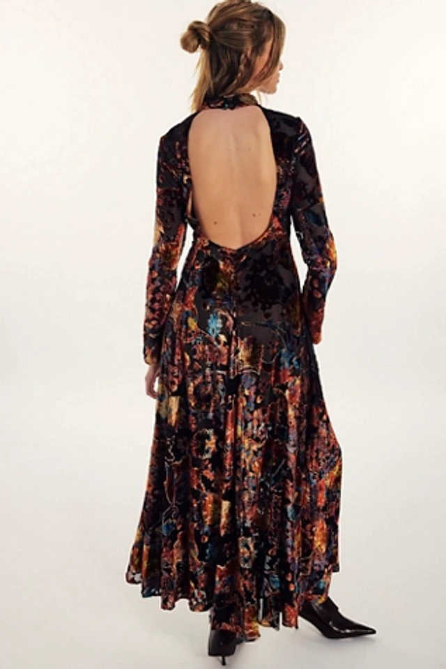 chinese dress ladies Talila Cowl Front Maxi Dress / Velvet Burnout | Meshki