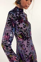 Bali Painterly Paisley Velvet Maxi Dress