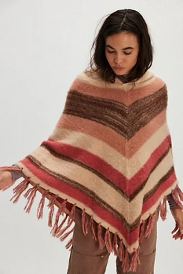 Striped Turtleneck Poncho