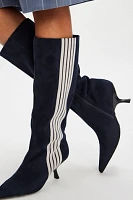 Racing Stripes Kitten Heel Boots