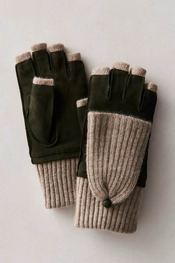 Suede Palm Pop Top Gloves