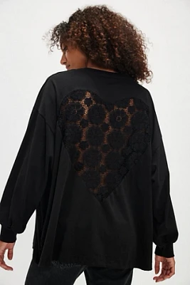 Lace Heart Long-Sleeve Tee