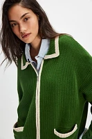 Falling Forward Knitted Sport Zip-Up Sweater