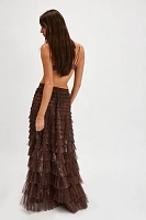 Return Of The Ruffle Maxi Slip Skirt