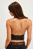 Understated Leather Halter Vest