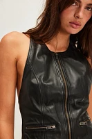 Understated Leather Halter Vest