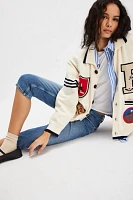 Found York Varsity Patch Collared Cardigan
