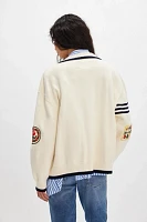 Found York Varsity Patch Collared Cardigan