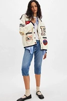 Found York Varsity Patch Collared Cardigan