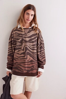 Classic Printed Oversized Crewneck