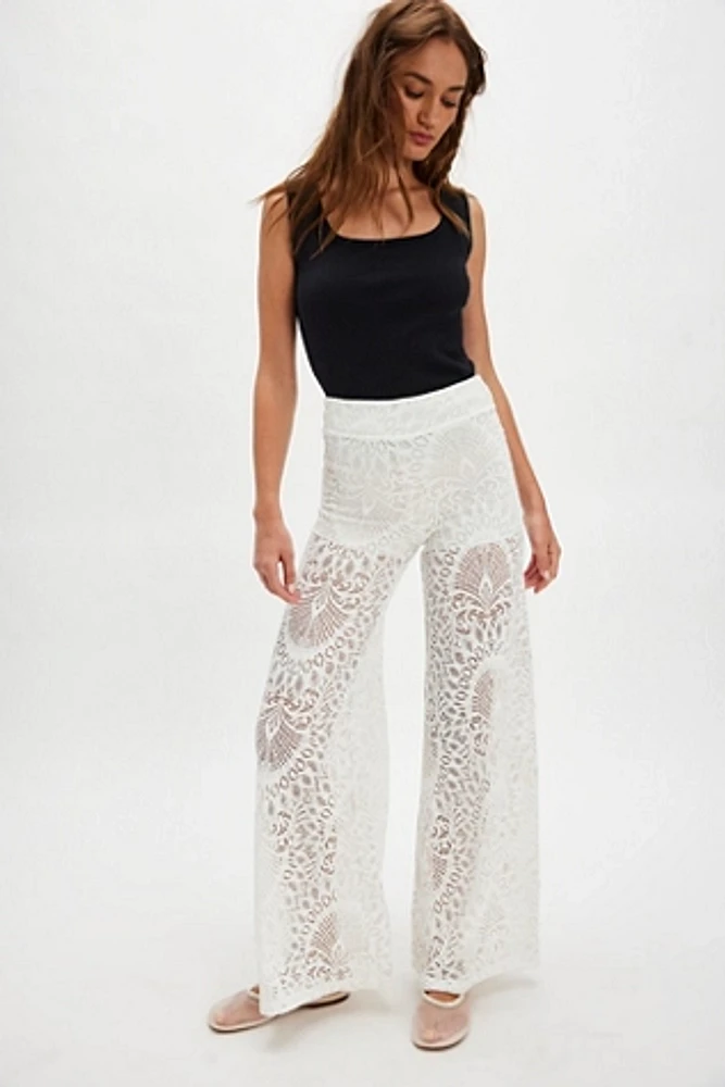 Nightcap Lanai Lace Palazzo Pants