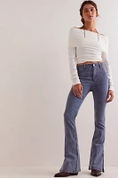 We The Free Level Up Stripe Slim Flare Jeans