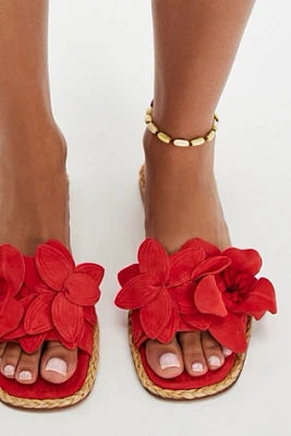Acacia Flower Slide Sandals