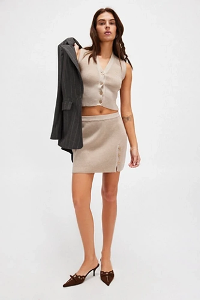 Celmo Button Mini Skirt