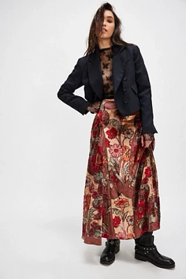 Velvet Petals Maxi Skirt