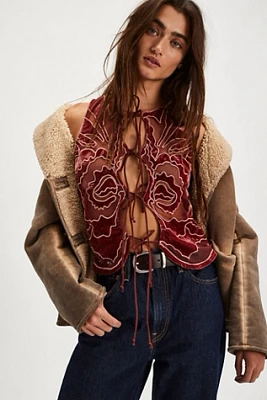 Velvet Cutwork Vest