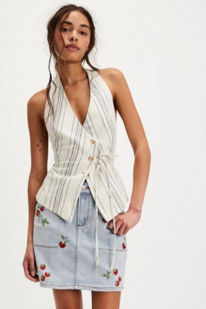 Driftwood Embroidered Mini Skirt