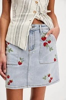 Driftwood Embroidered Mini Skirt