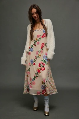 Falling Petals Velvet Maxi Dress