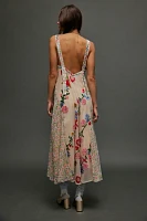 Falling Petals Velvet Maxi Dress