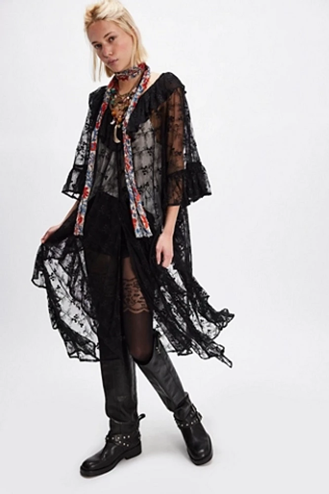 Romantic Sheer Bloom Kaftan