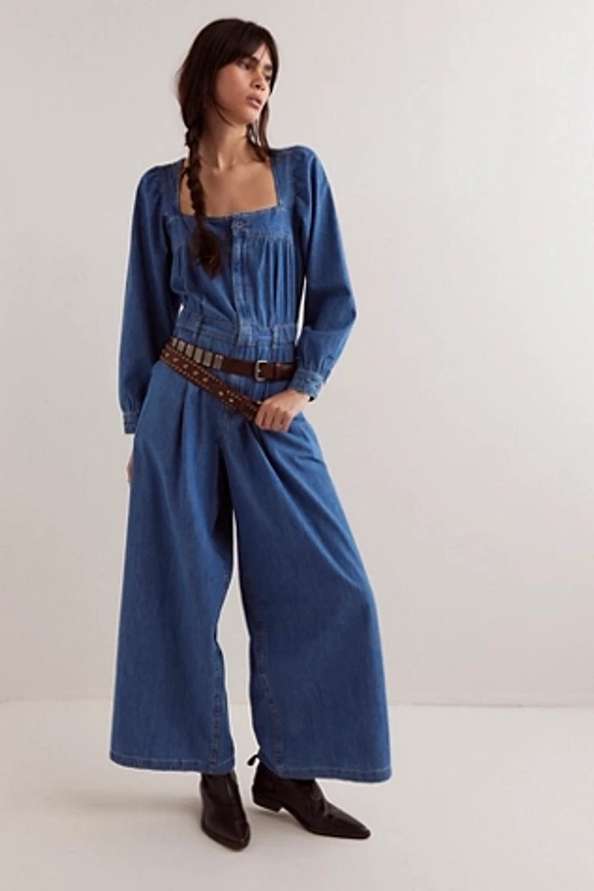 We The Free Clara Denim Jumpsuit