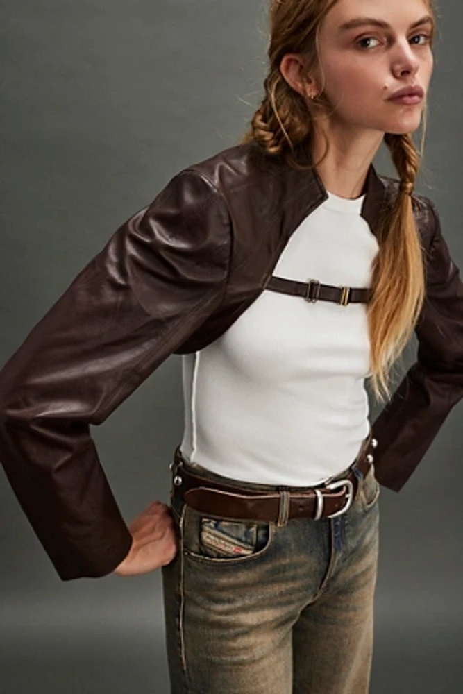 Understated Leather Bolero