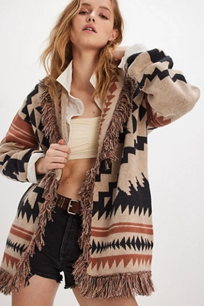 Pendleton Graphic Fringe Cardigan