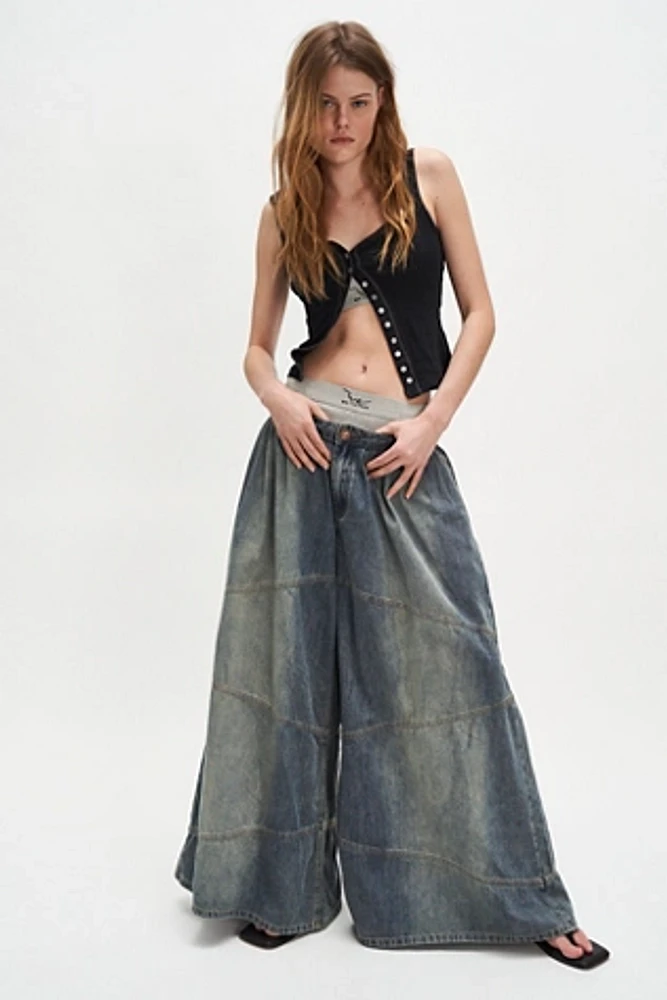 Daddios Low Waist Super Wide Leg Denim Jeans | Blue Sand Daddios Low Waist Super Wide Leg Denim Jeans | Blue Sand