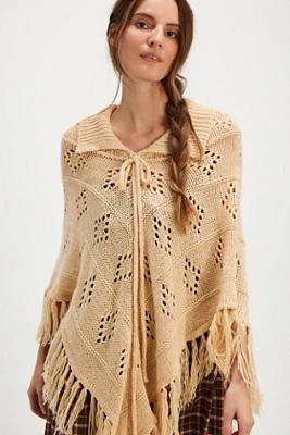 Eyelet Knit Poncho